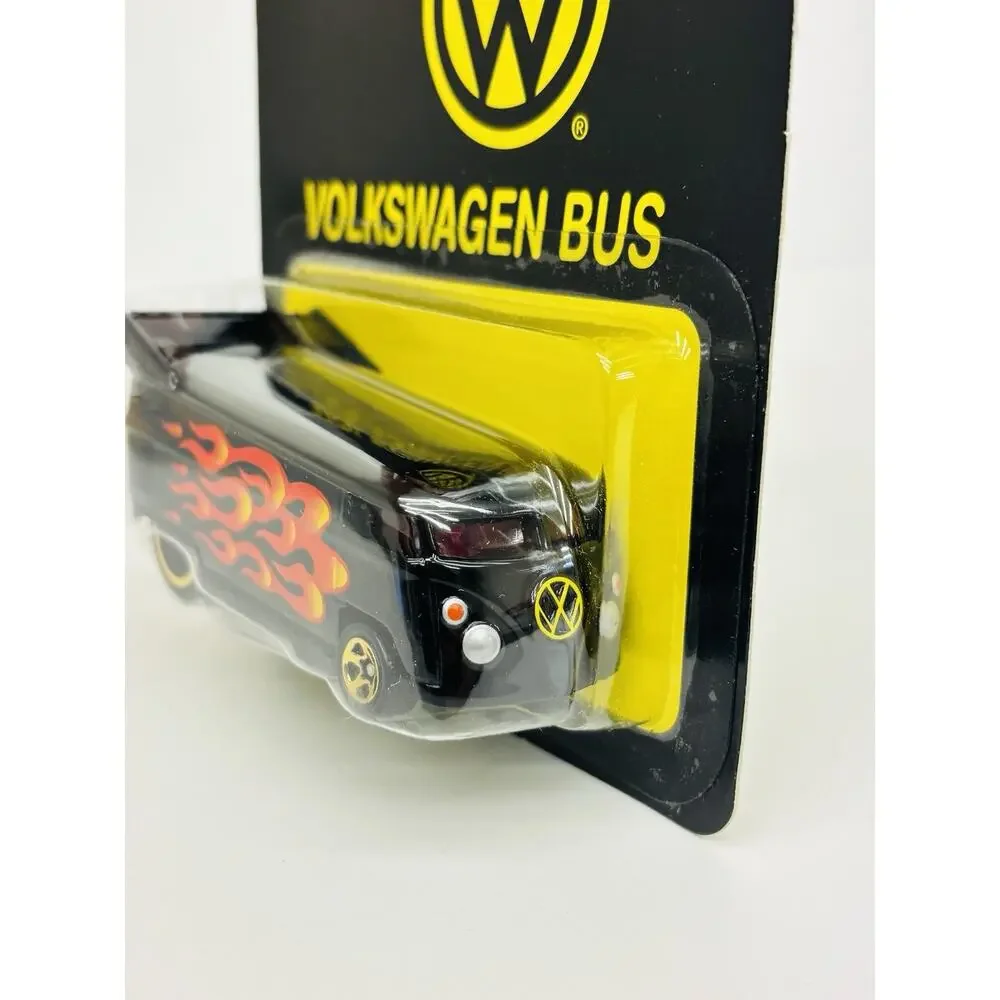 Hot Wheels VW Volkwagen Drag Bus Black Flames Limited Edition 18665 w/ Protector